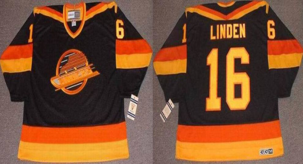 2019 Men Vancouver Canucks #16 Linden Black CCM NHL jerseys